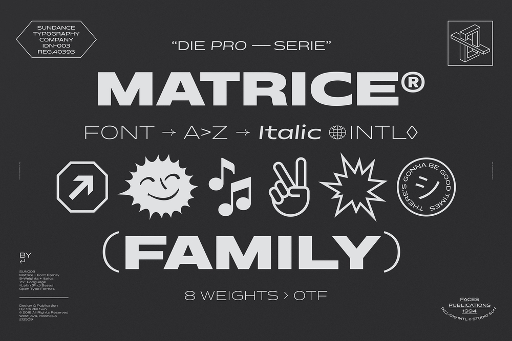 Пример шрифта Matrice #1